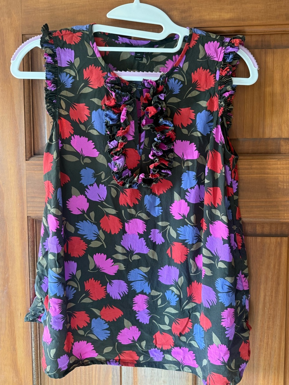 J. CREW Silk Floral Ruffle Women's Top